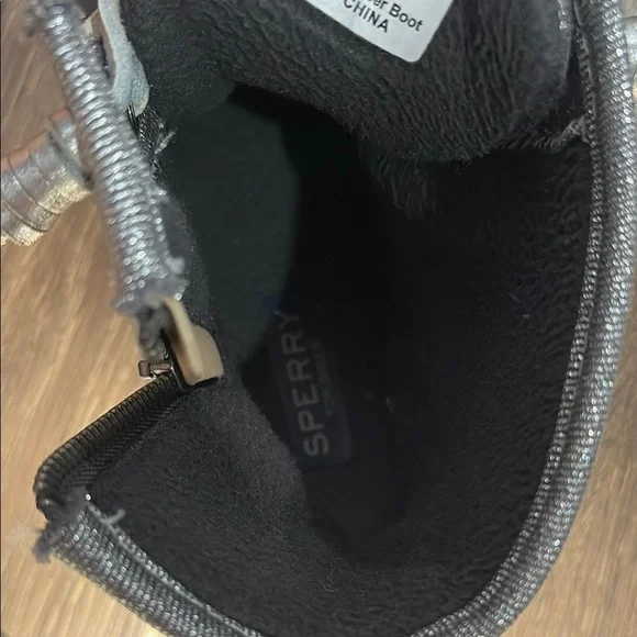 Sperry Women's Glitter Silver Duck Boots - Size 7 - Picture 8 of 9